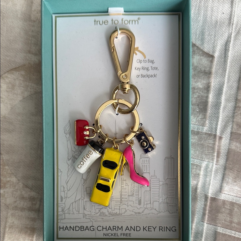 True to Form Multicolor Charm Key Ring
